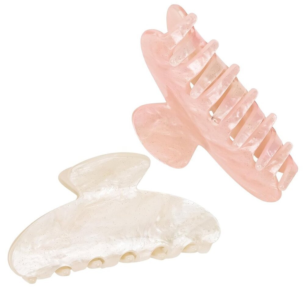 2 Pack Acrylic Hair Claw Clips Large Non-slip for Thick Hair Women Girls
